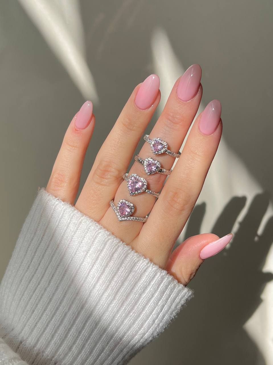 انگشتر طرح جواهر صورتی