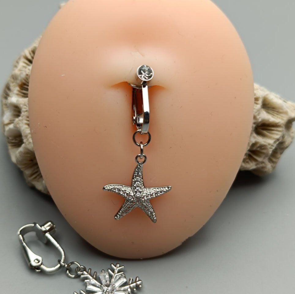 پیرسینگ فیک ناف گیره‌ای فیکس(بدون نیاز به سوراخ کردن)